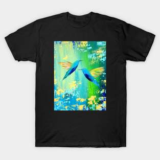 Yellow, Green and Hummingbirds T-Shirt